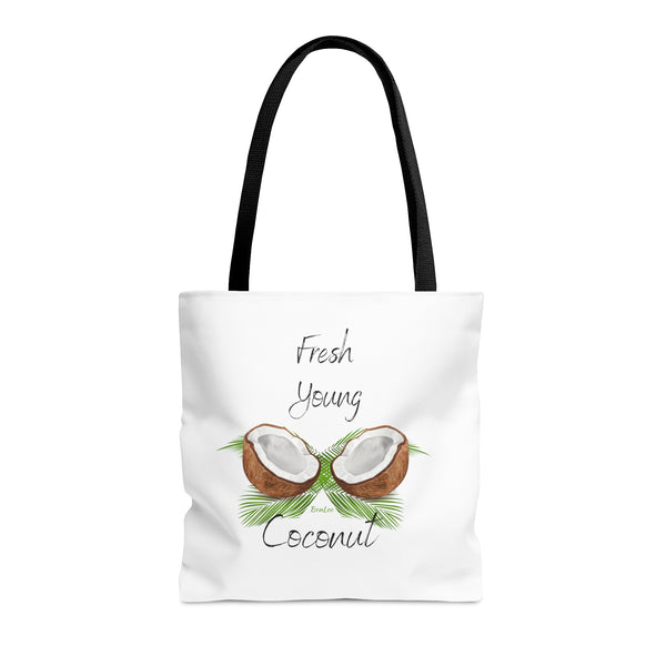 Fresh Young Coconut Polyester Tote Bag