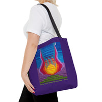 The Lyre (2015) Designed by Lenny Pinna Tote Bag in Purple