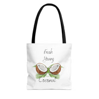 Fresh Young Coconut Polyester Tote Bag