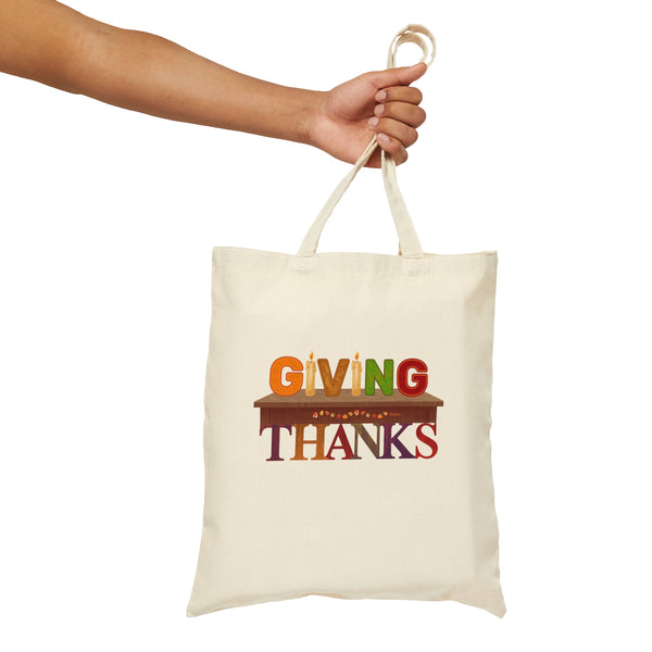 Giving Thanks Cotton Canvas Tote Bag