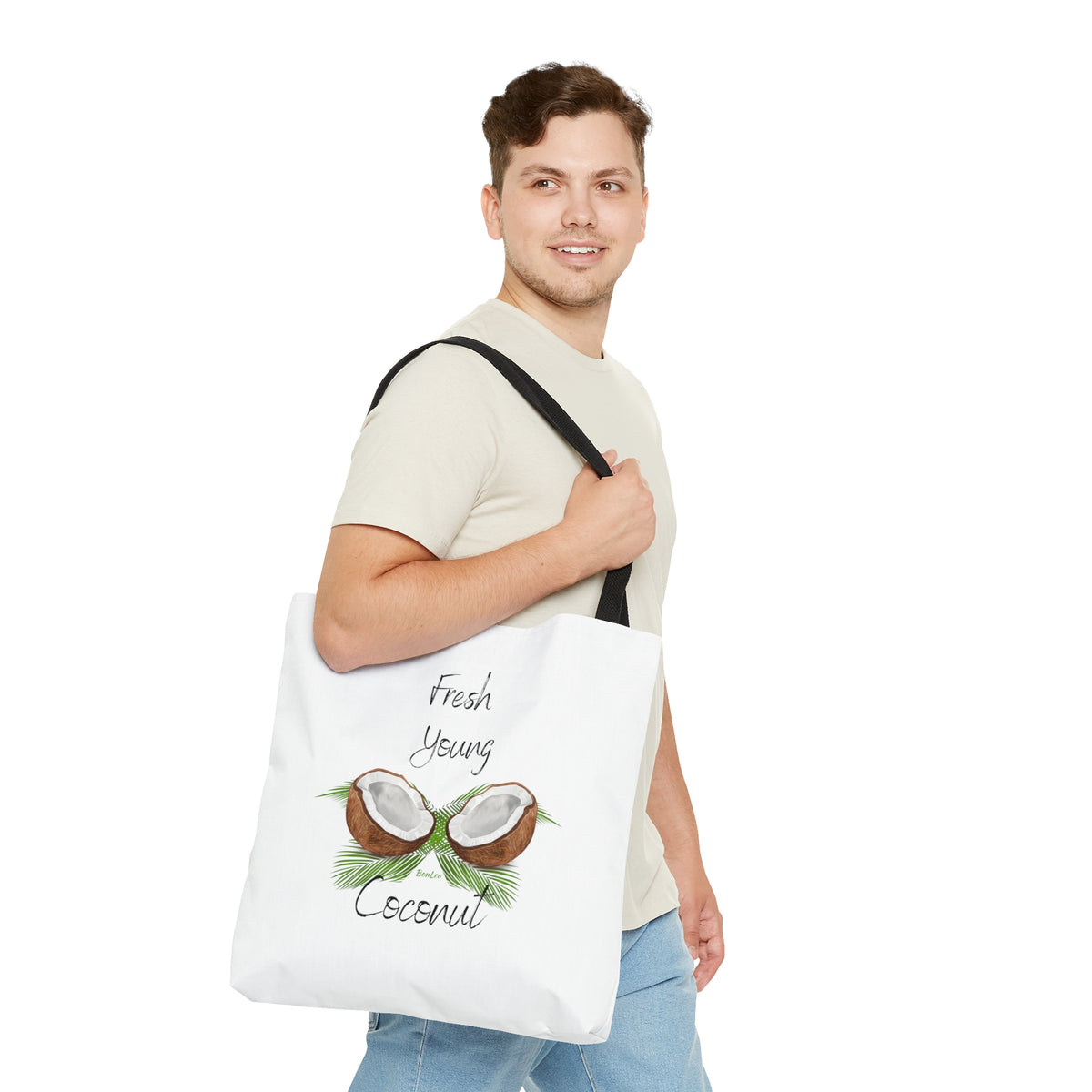 Fresh Young Coconut Polyester Tote Bag