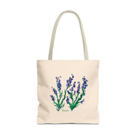 Whimsical Garden Tote Bag Purple Blooms
