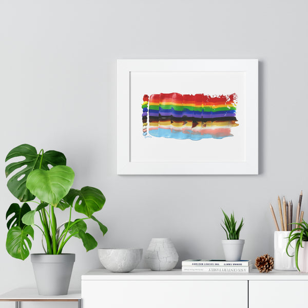 Pride Flag 2024 in LGBTQIA+ Rainbow Framed Horizontal Poster