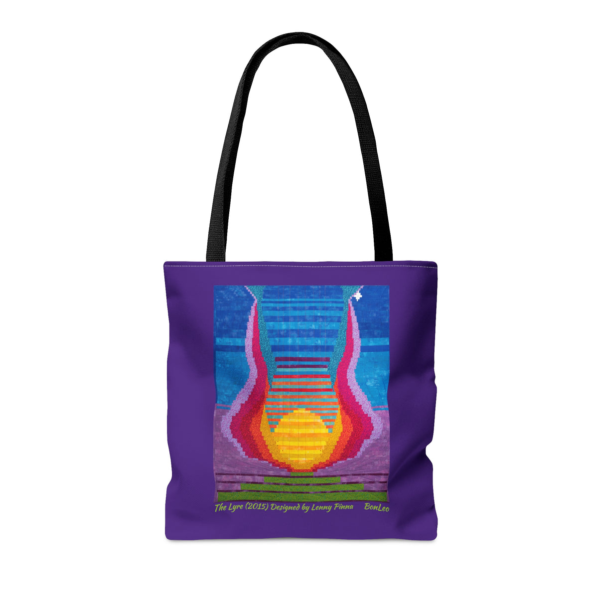 The Lyre (2015) Designed by Lenny Pinna Tote Bag in Purple