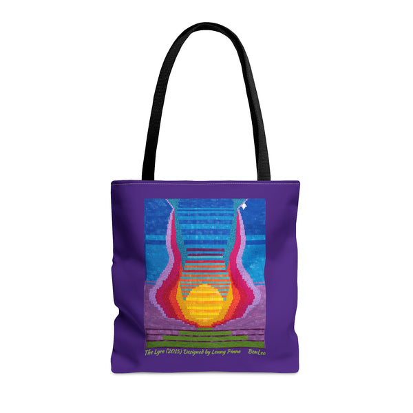 The Lyre (2015) Designed by Lenny Pinna Tote Bag in Purple