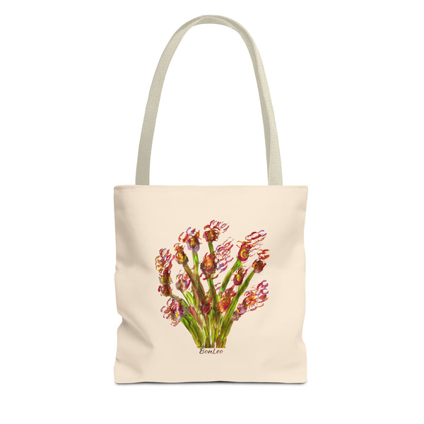 Whimsical Garden Tote Bag Wavy Flowers