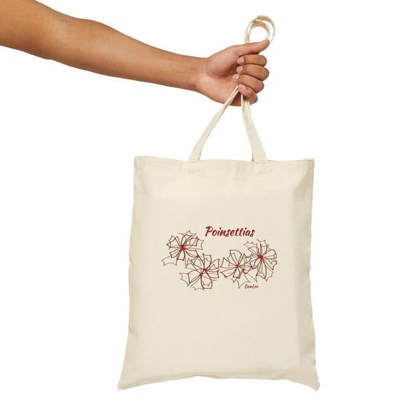 Poinsettias Cotton Canvas Tote Bag