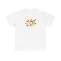 BonLeo Whimsical Garden  Red Flowers Tee.