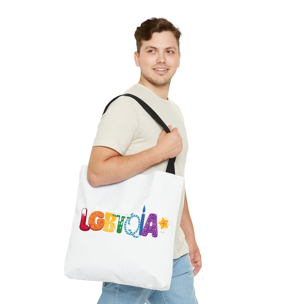 LGBTQIA+ Holiday Pride Polyester Tote Bag