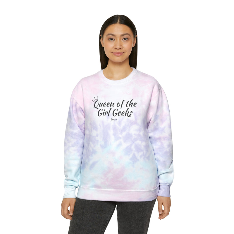 Queen of the Girl Geeks Unisex Tie-Dye Sweatshirt