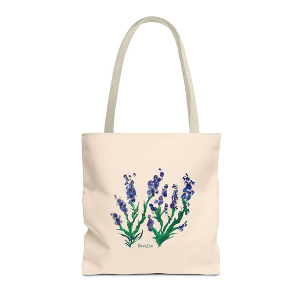 Whimsical Garden Tote Bag Purple Blooms