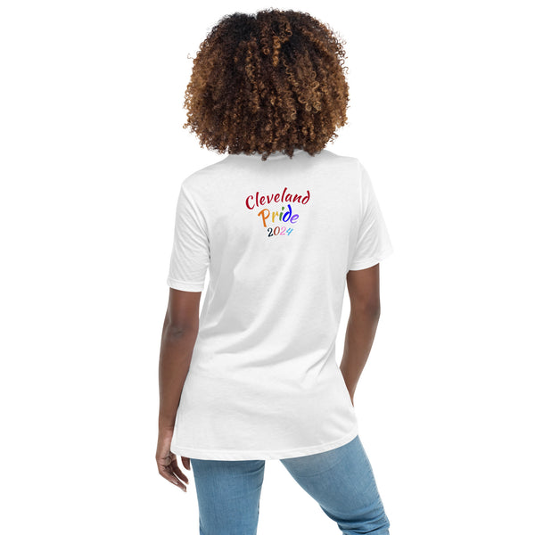 Pride Flag 2024 Women's Relaxed T-Shirt - Customizable Tee - Select Your City On The Back!