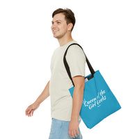 Queen of the Girl Geeks Polyester Tote Bag in Turquoise