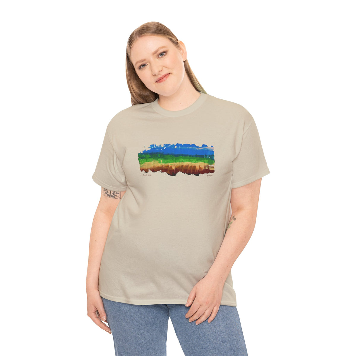 Earth Day Is Everyday Unisex Heavy Cotton Tee Design #1 in Sand