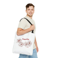 Poinsettias Polyester Tote Bag