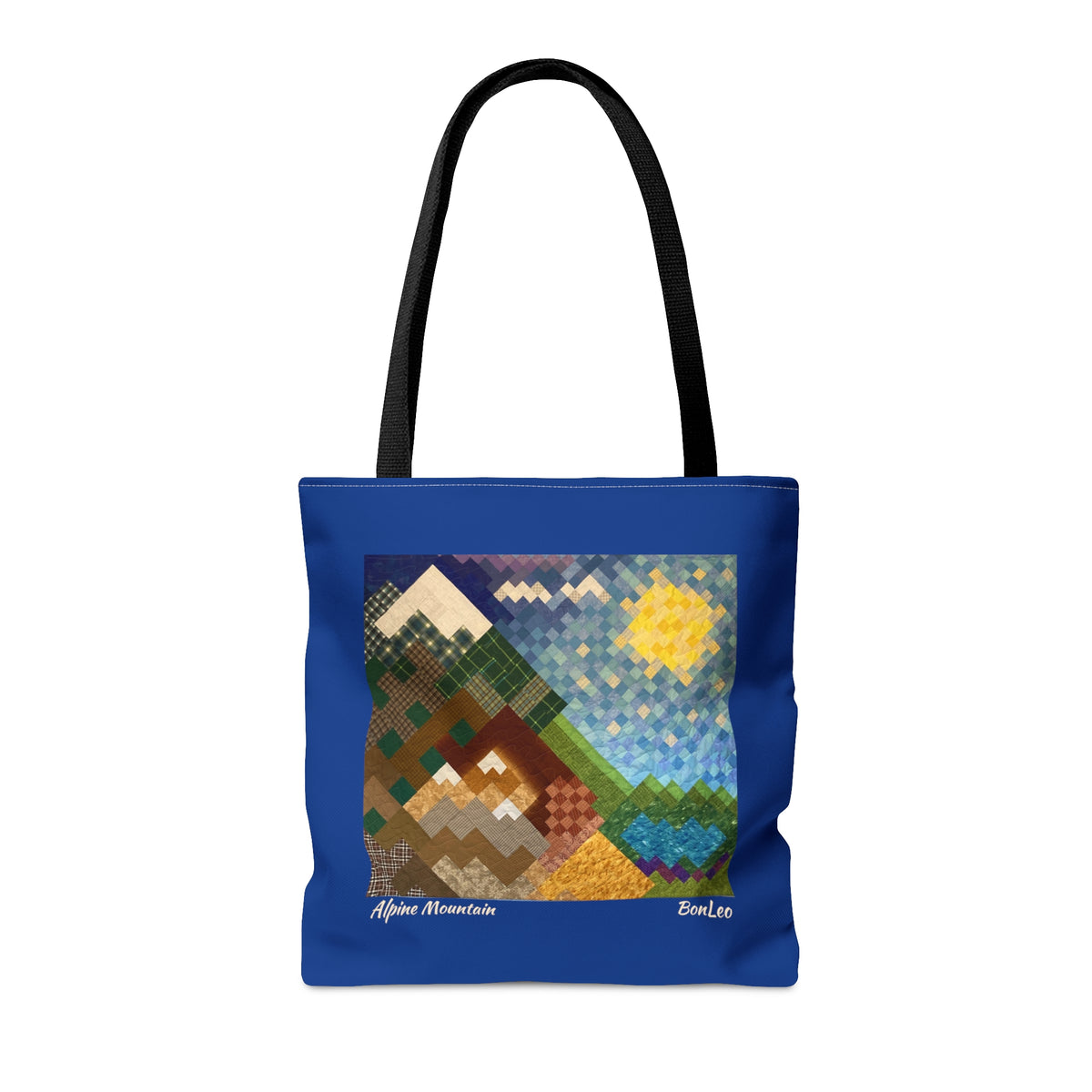 Alpine Mountain Quilt Tote Bag - Blue