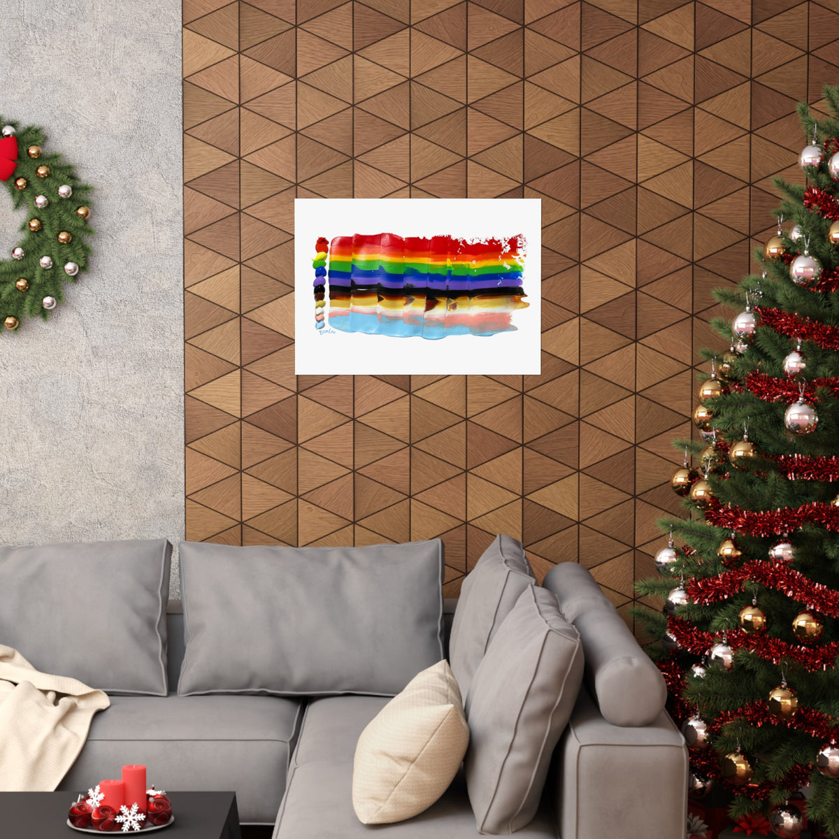 Pride Waving Flag 2024 in LGBTQIA+ Rainbow Matte Horizontal Posters