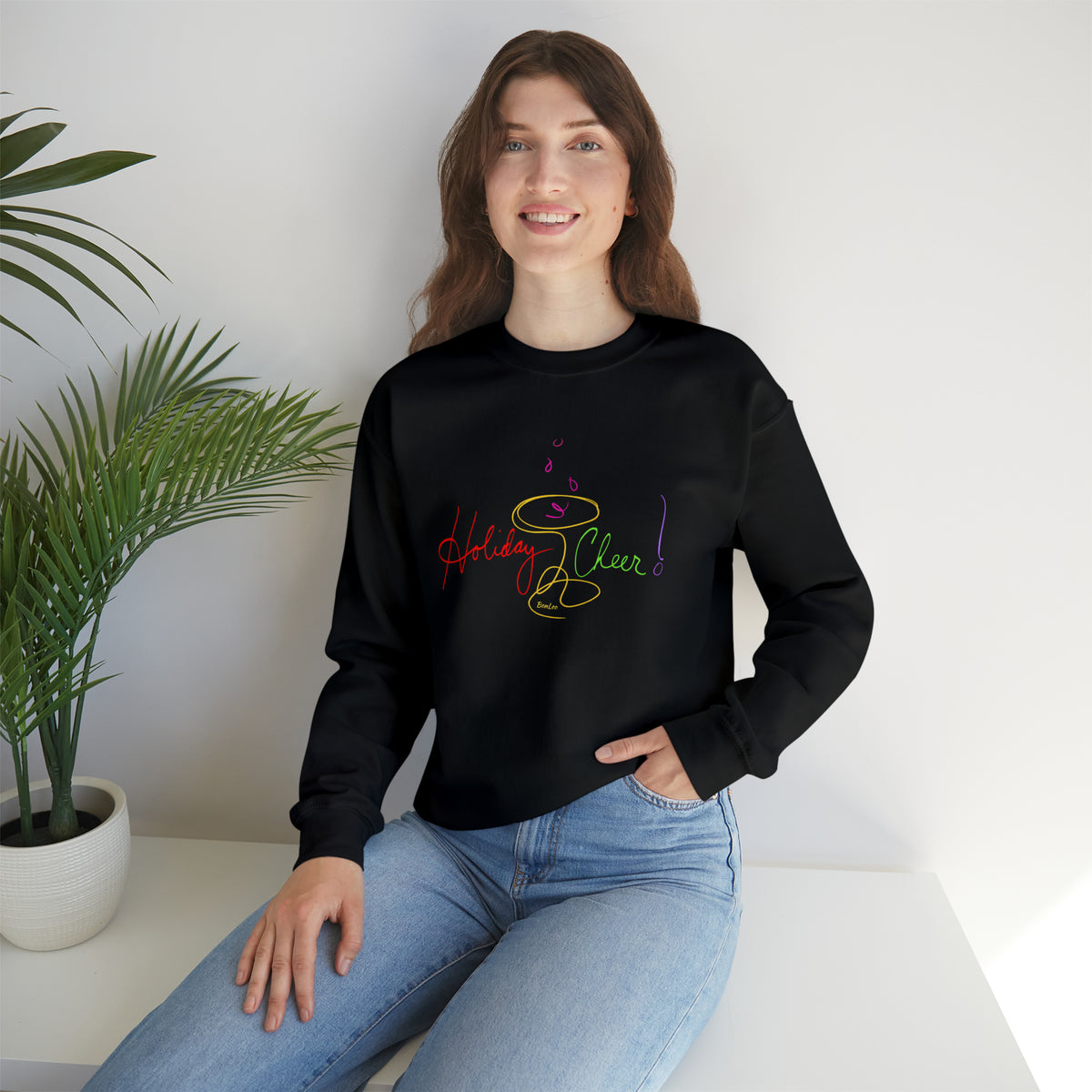 Holiday Cheer Neon Celebration Unisex Heavy Blend Crewneck Sweatshirt