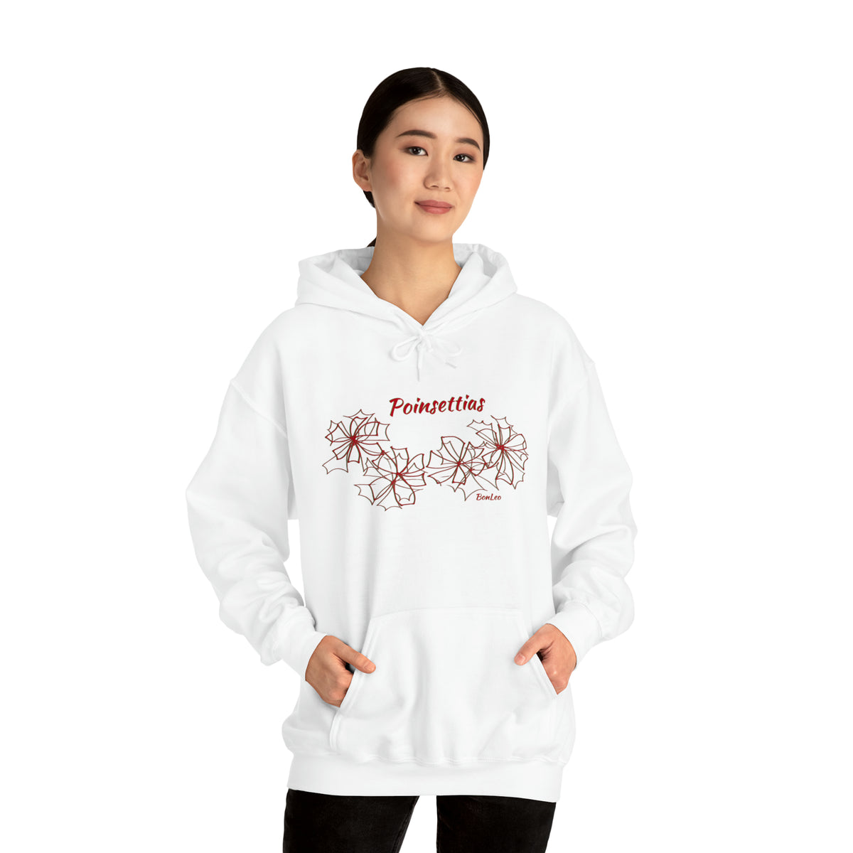 Poinsettias Hooded Sweatshirt