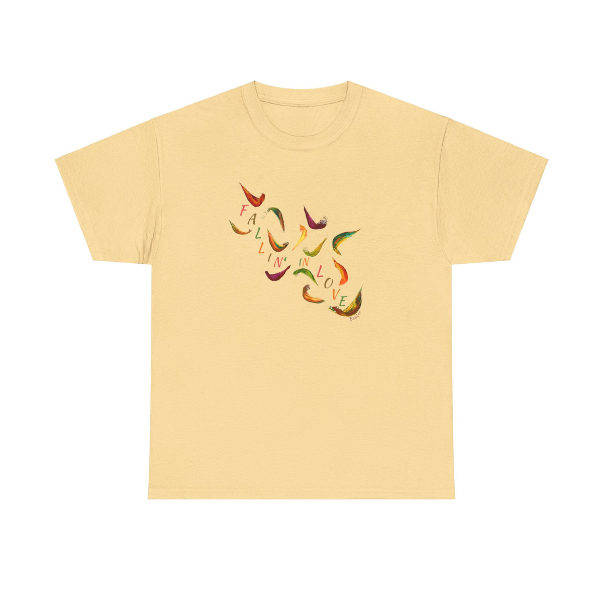 Fallin' In Love Painted Leaves Unisex Heavy Cotton Tee