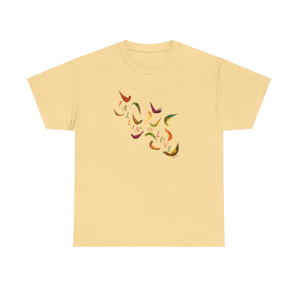 Fallin' In Love Painted Leaves Unisex Heavy Cotton Tee