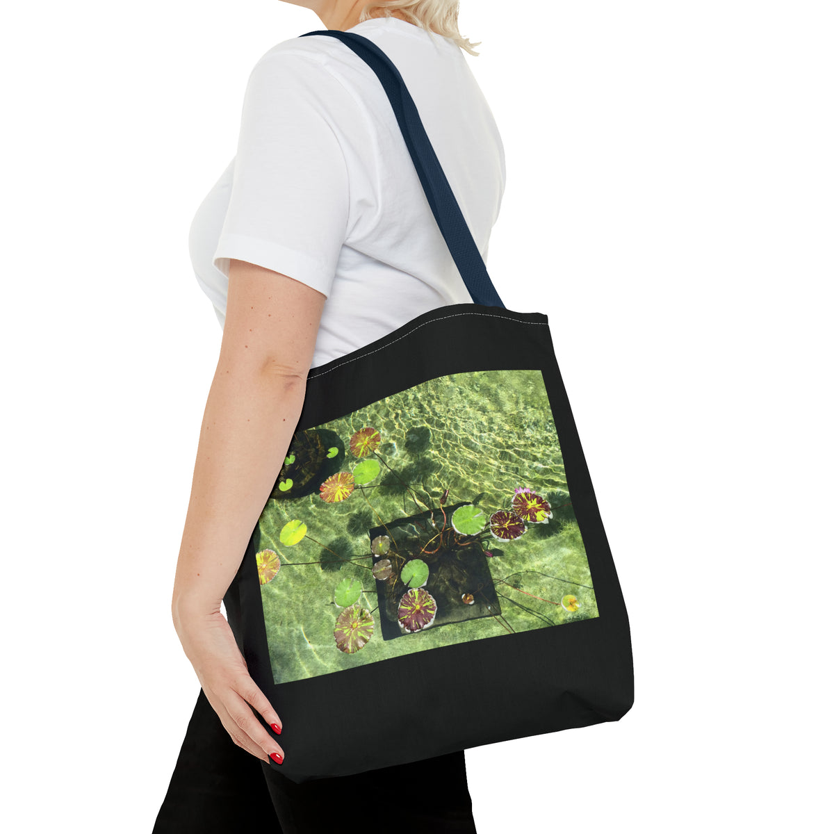 Waterlilies at The Getty Villa, Photograph by Lenny Pinna Tote Bag