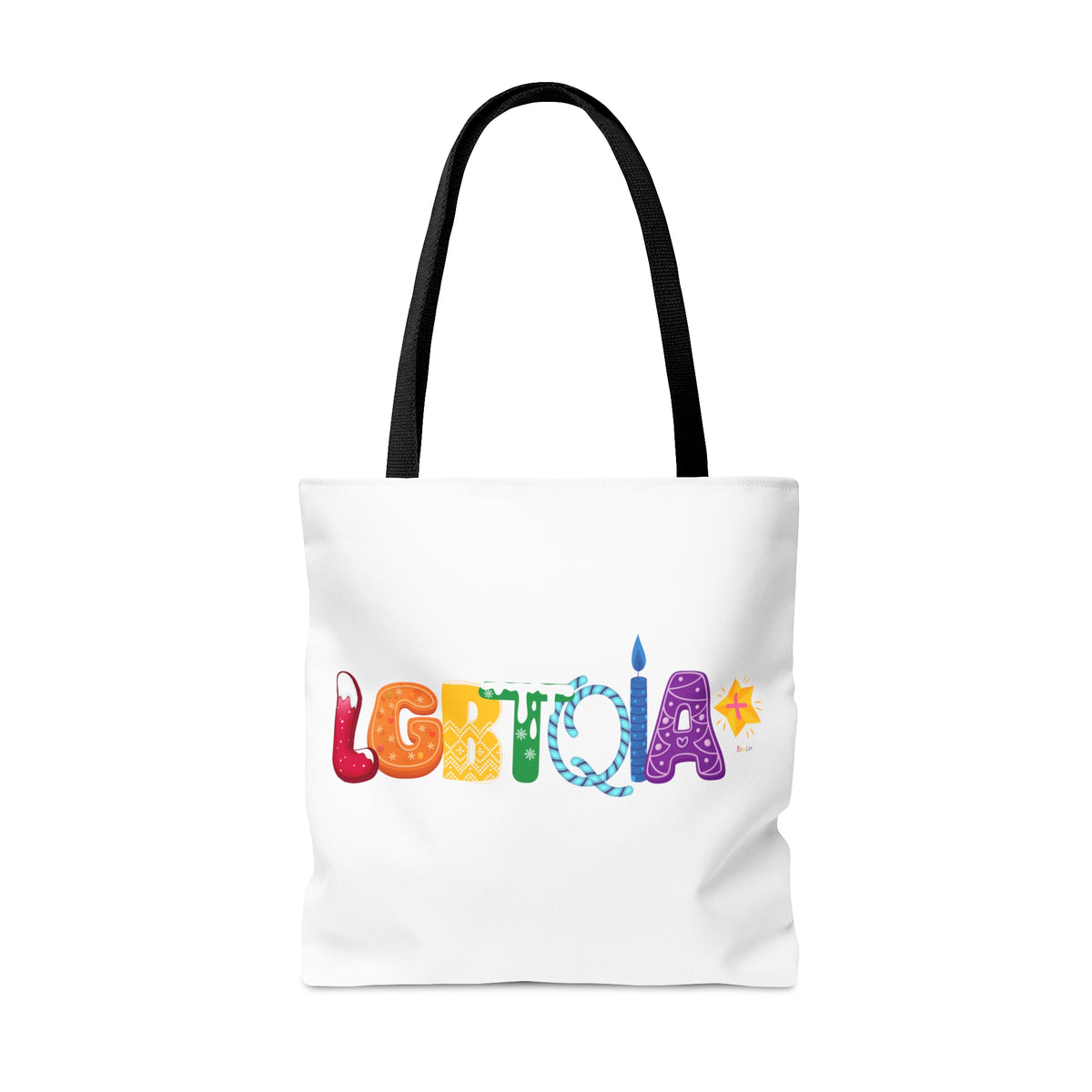 LGBTQIA+ Holiday Pride Polyester Tote Bag