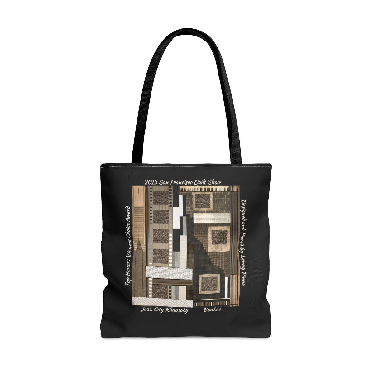 Jazz City Rhapsody Designed by Lenny Pinna Tote Bag in Black