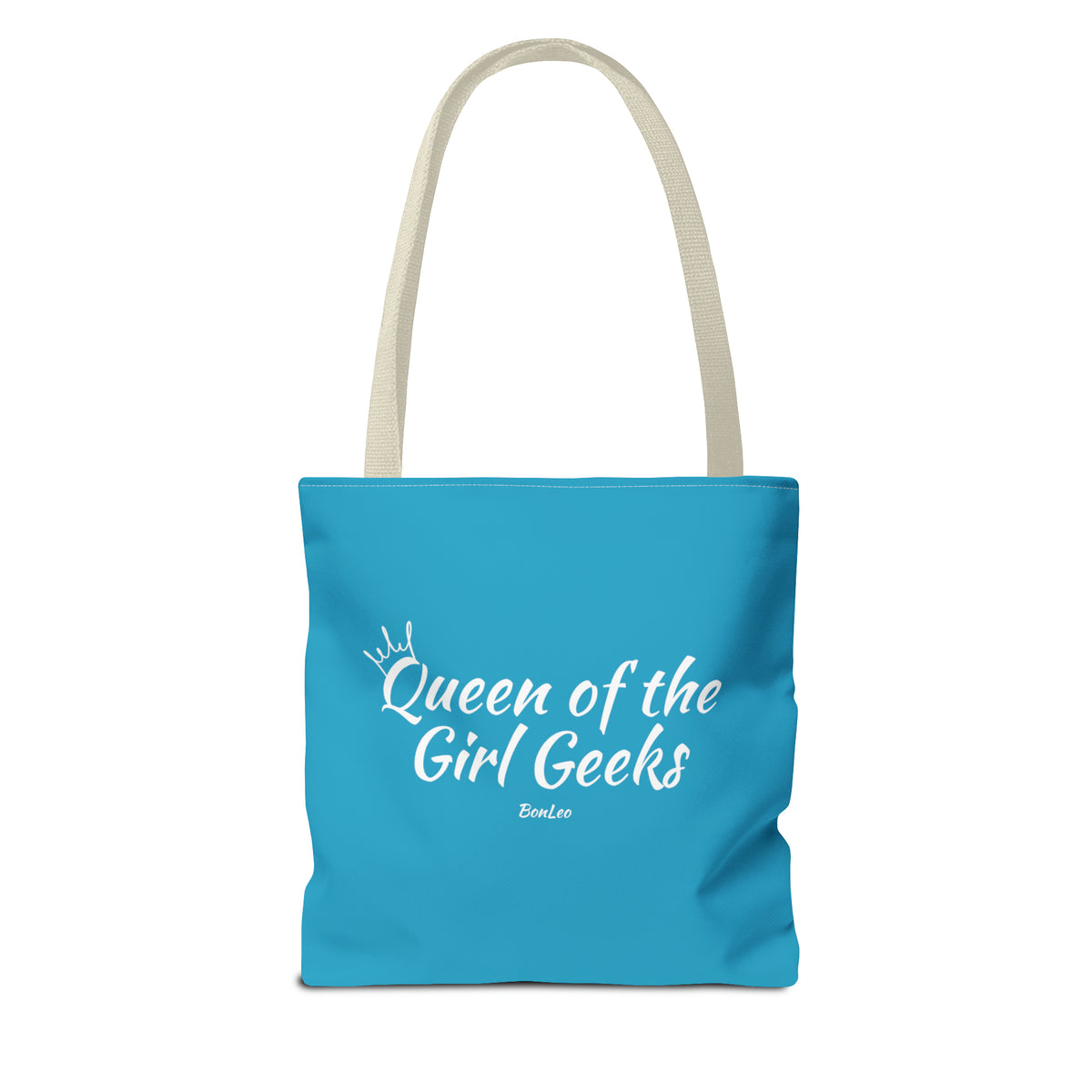 Queen of the Girl Geeks Polyester Tote Bag in Turquoise