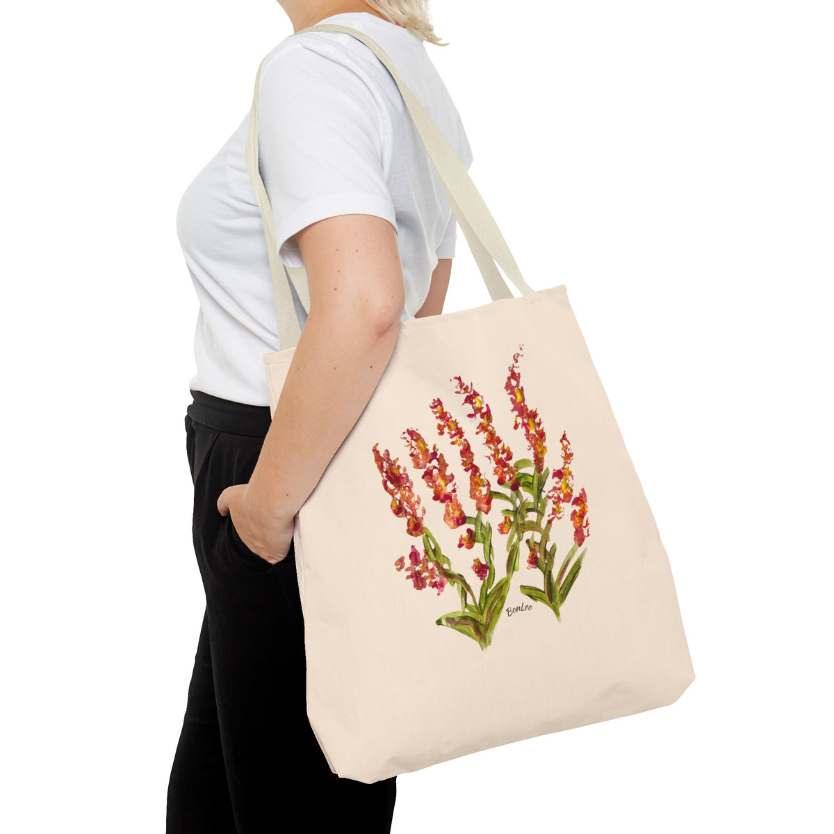 Whimsical Garden Tote Bag Orange Blooms