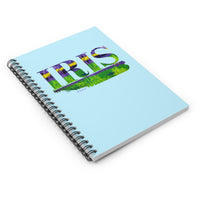 Iris Garden in Purple and Green Spiral Notebook - Ruled Line