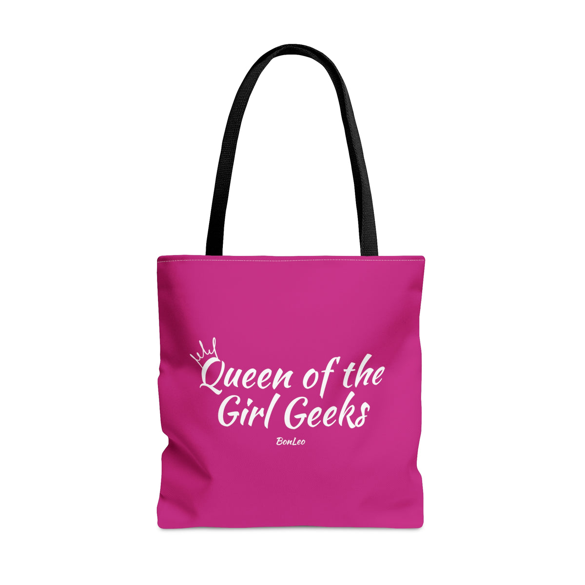 Queen of the Girl Geeks Polyester Tote Bag in Pink