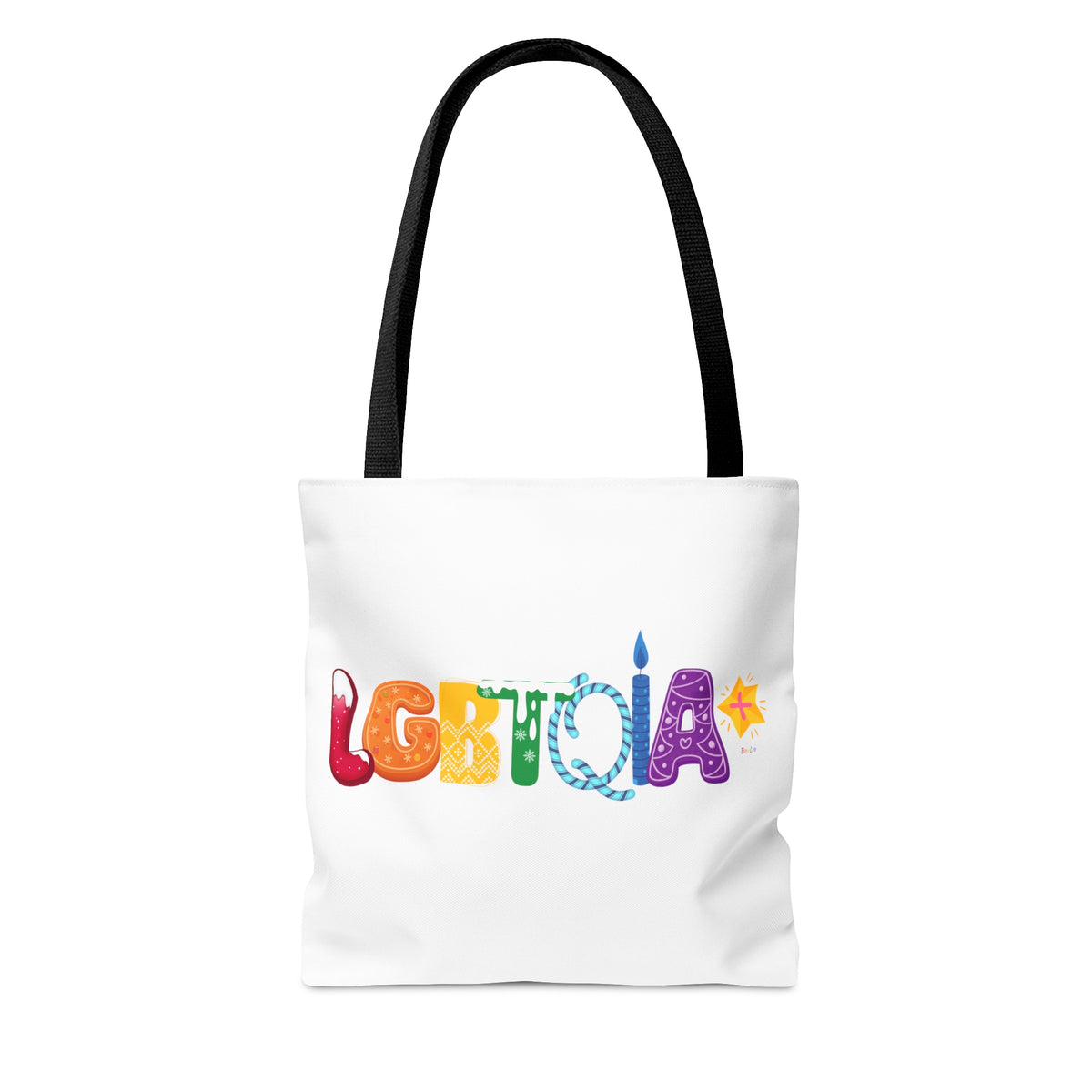 LGBTQIA+ Holiday Pride Polyester Tote Bag