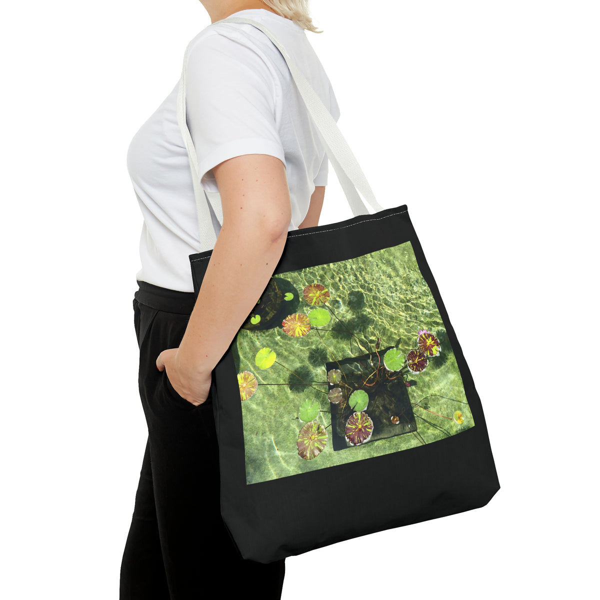 Waterlilies at The Getty Villa, Photograph by Lenny Pinna Tote Bag