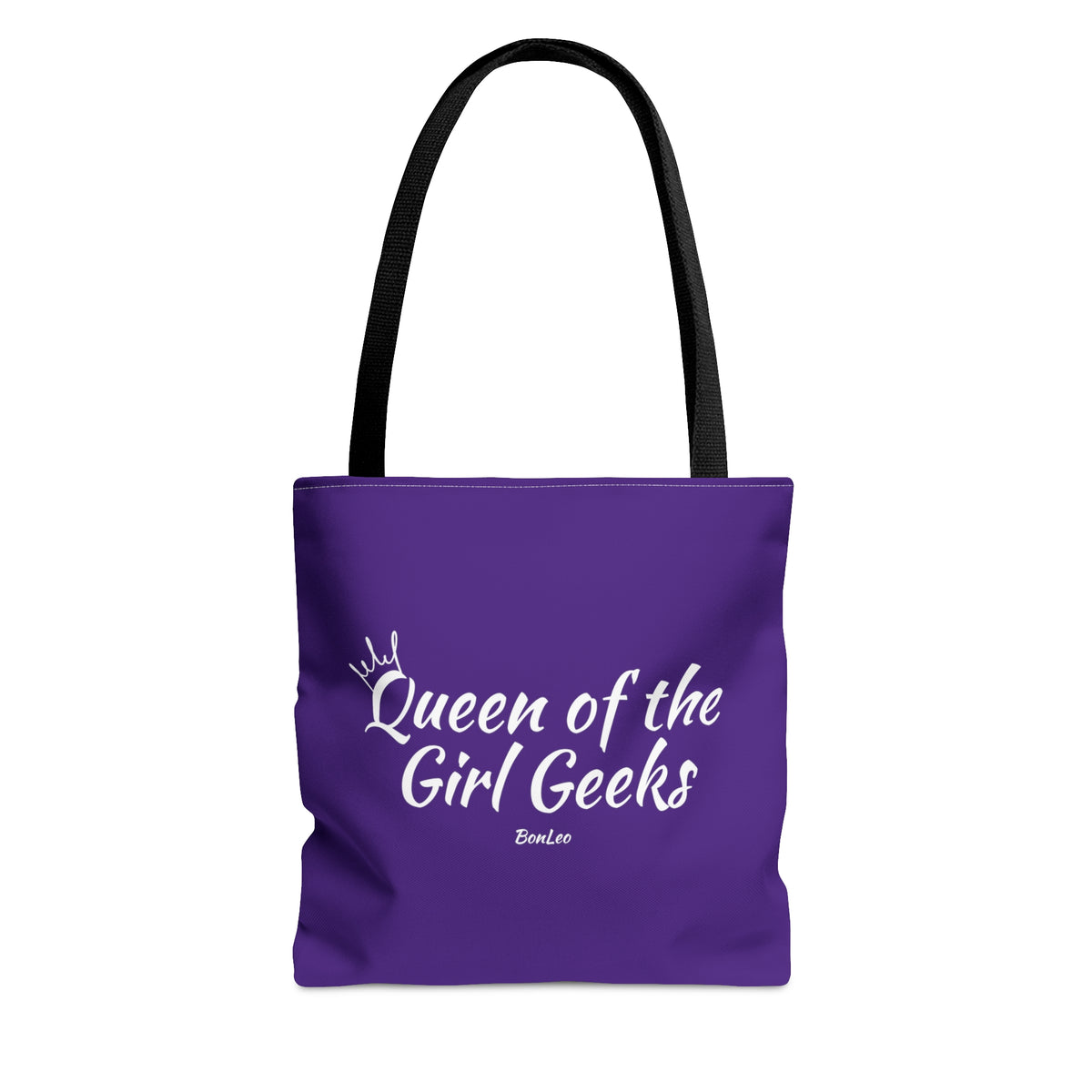 Queen of the Girl Geeks Polyester Tote Bag in Purple