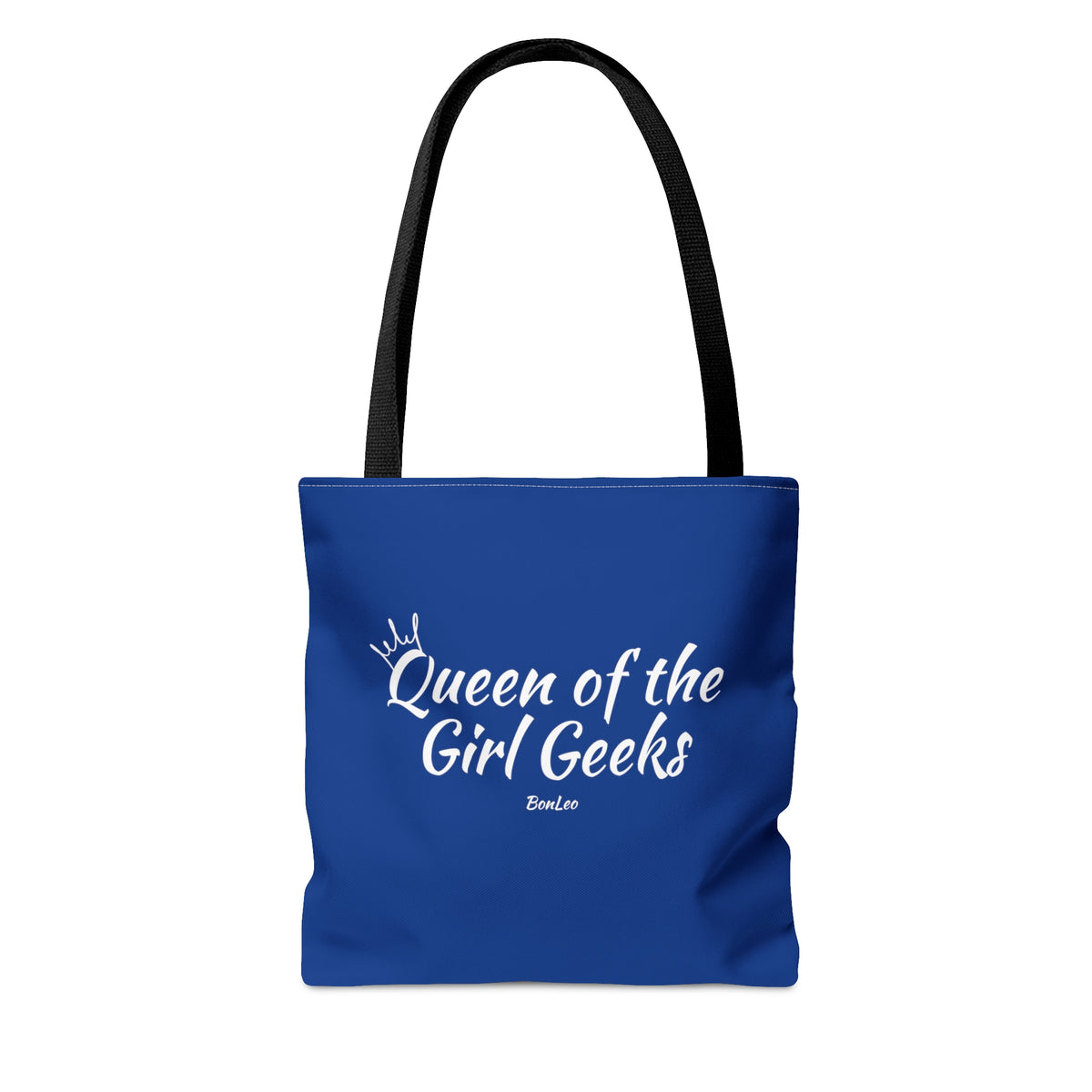 Queen of the Girl Geeks Polyester Tote Bag in Dark Blue