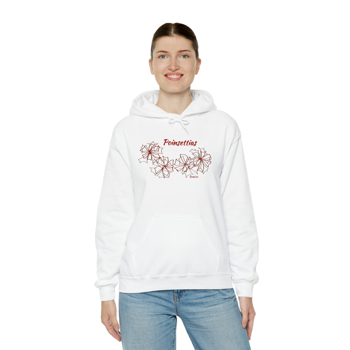 Poinsettias Hooded Sweatshirt