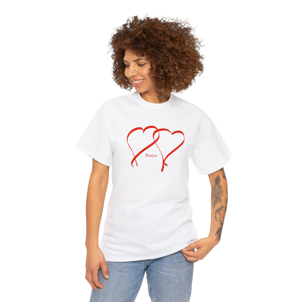 BonLeo Joined Hearts Unisex Heavy Cotton Tee