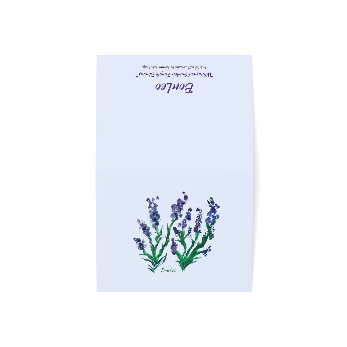 Whimsical Garden Greeting Cards in Purple Blooms (1, 10, 30, and 50pcs)