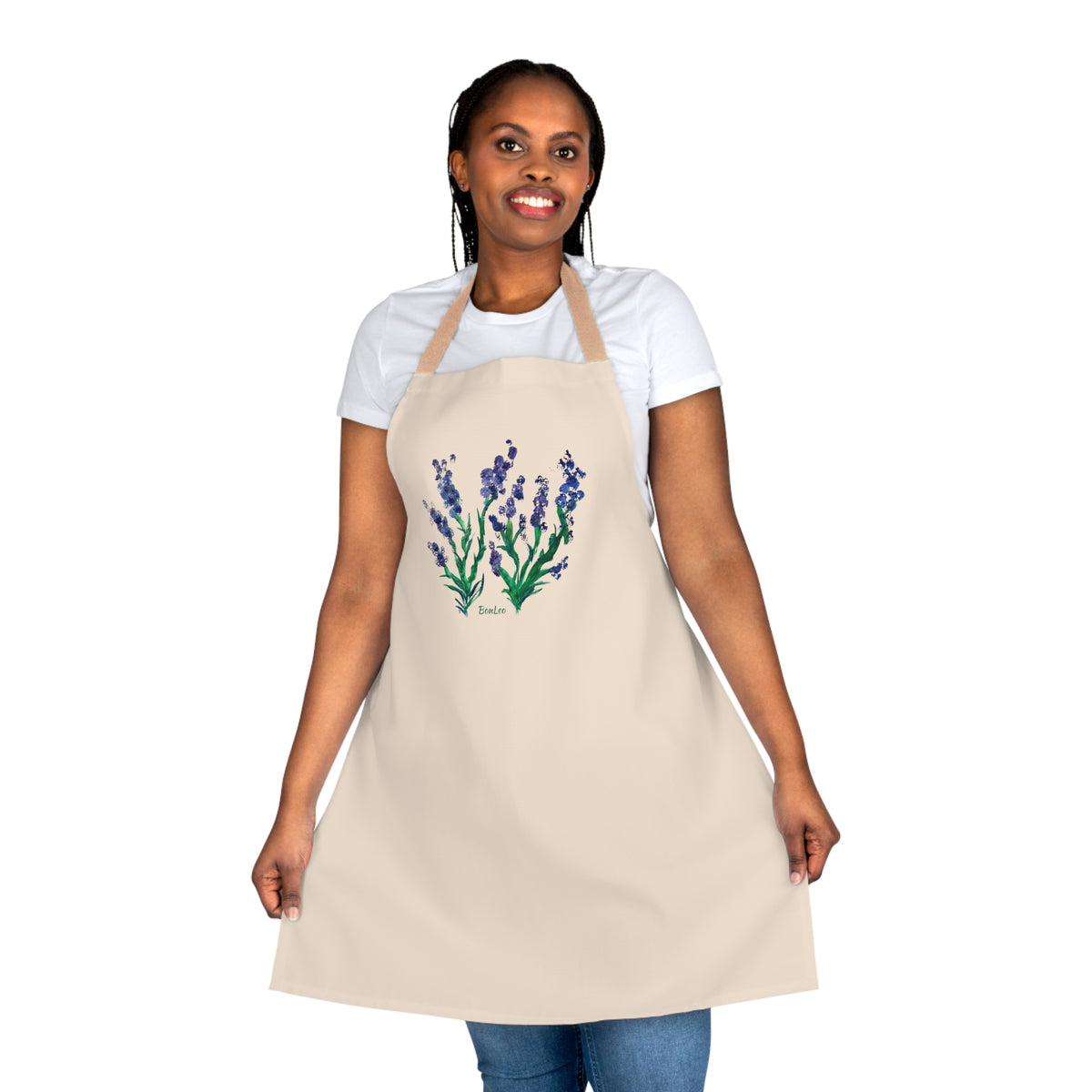 Whimsical Garden Purple Blooms Apron