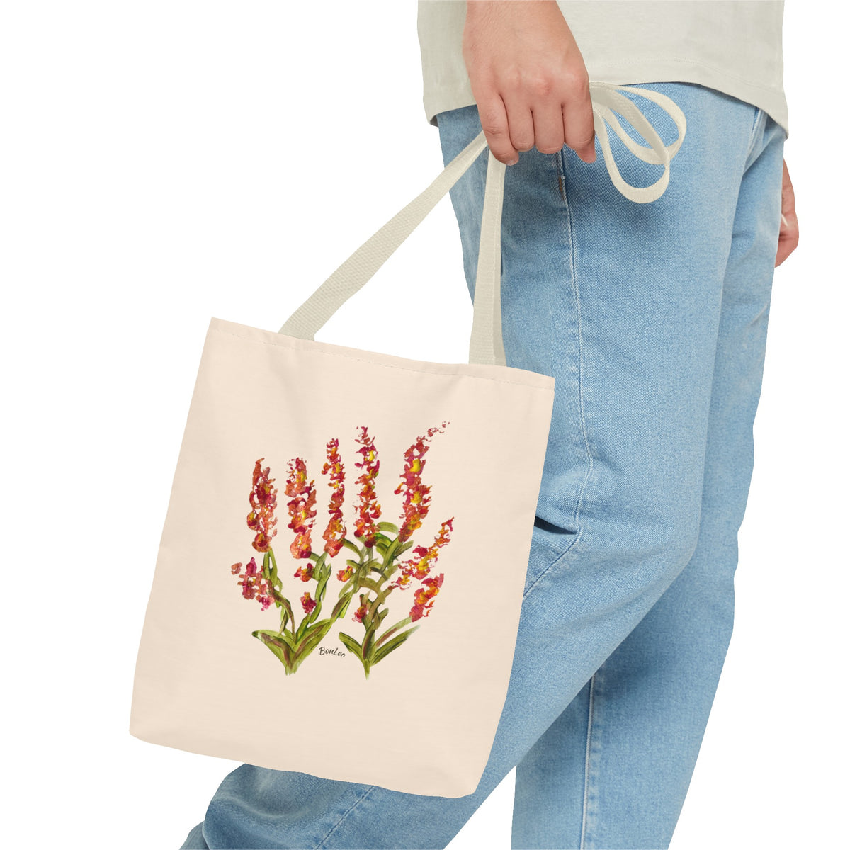 Whimsical Garden Tote Bag Orange Blooms