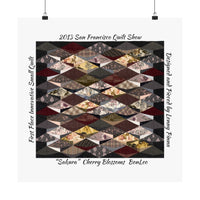 “Sakura” Cherry Blossoms Quilt Design Matte Vertical Poster