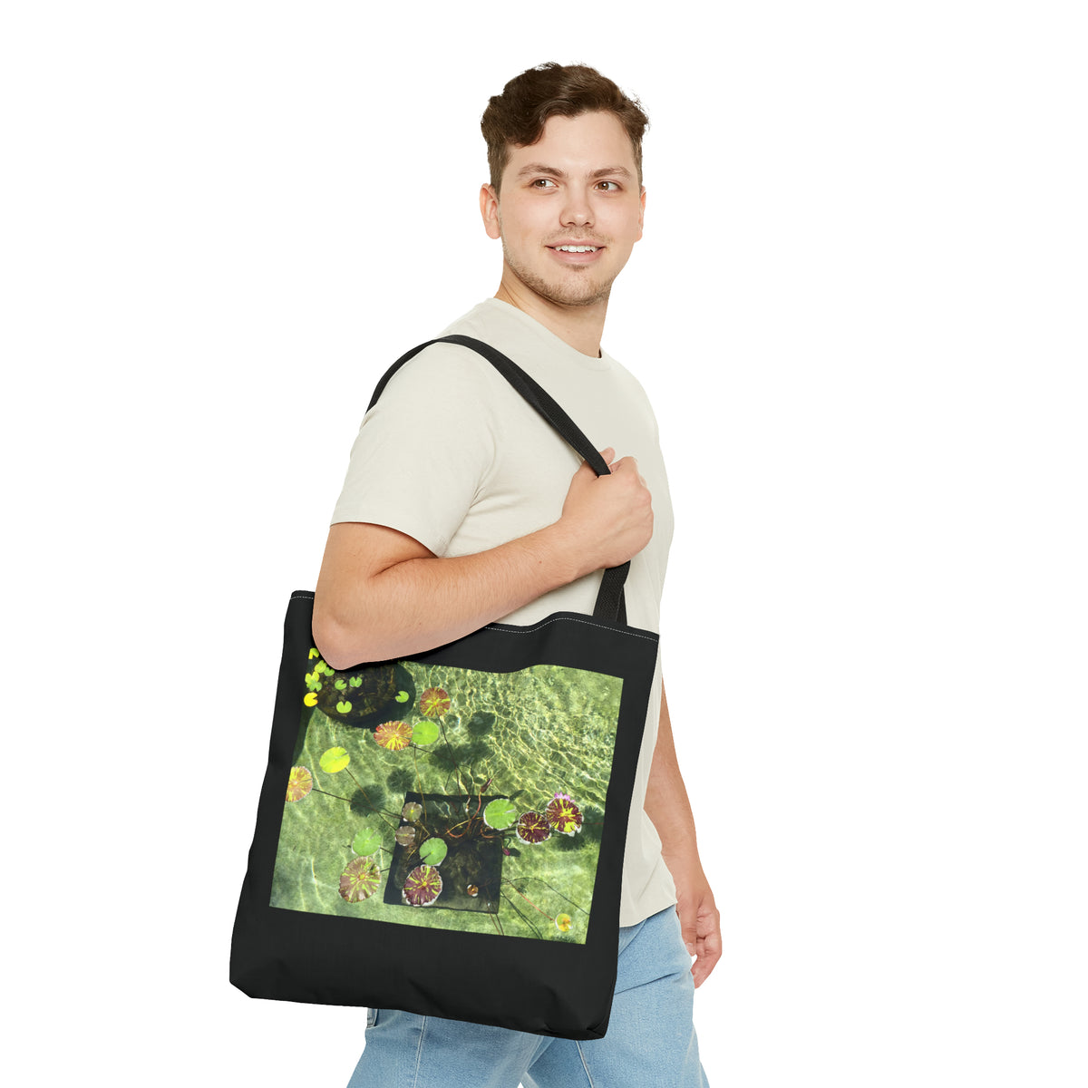 Waterlilies at The Getty Villa, Photograph by Lenny Pinna Tote Bag