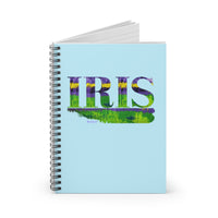 Iris Garden in Purple and Green Spiral Notebook - Ruled Line