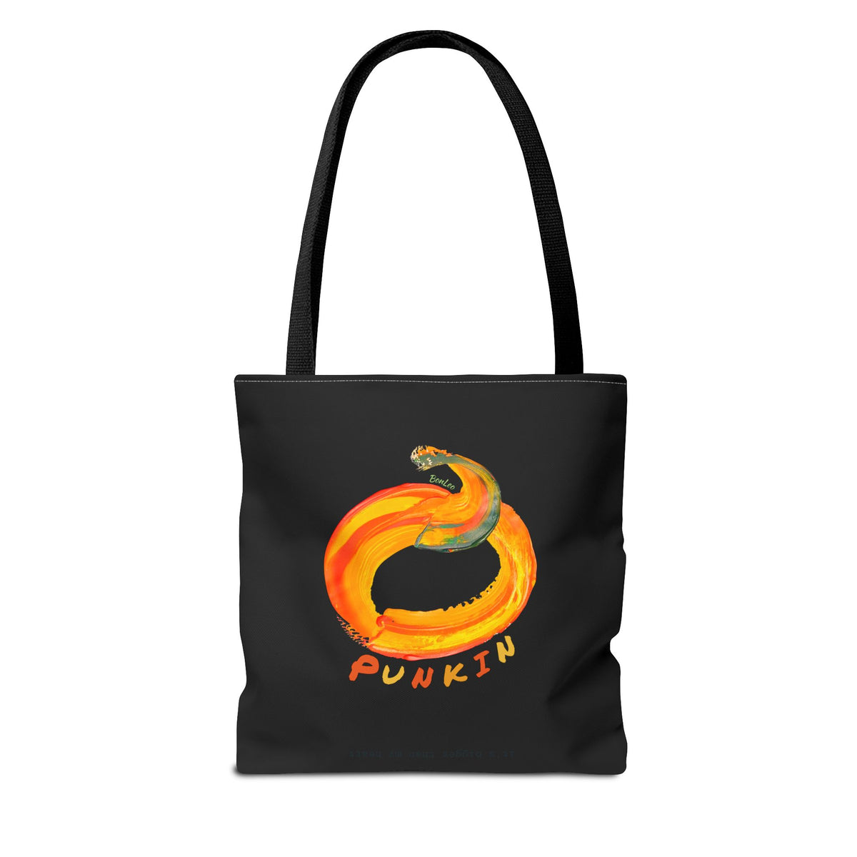 Halloween Punkin Black Unisex Heavy Tote Bag by BonLeo