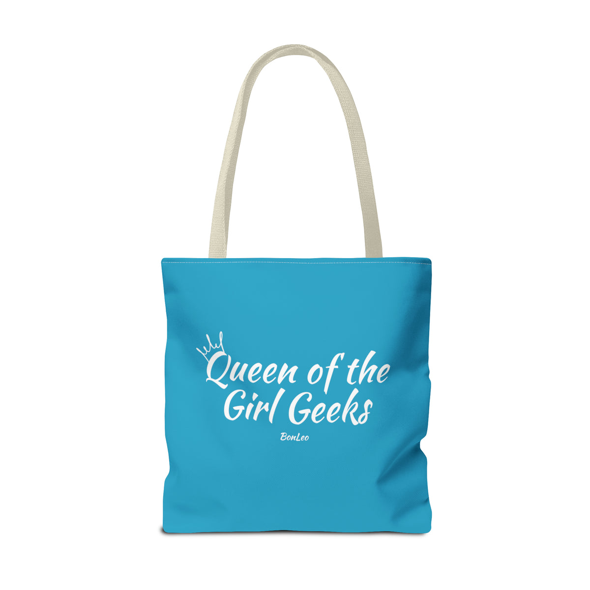 Queen of the Girl Geeks Polyester Tote Bag in Turquoise