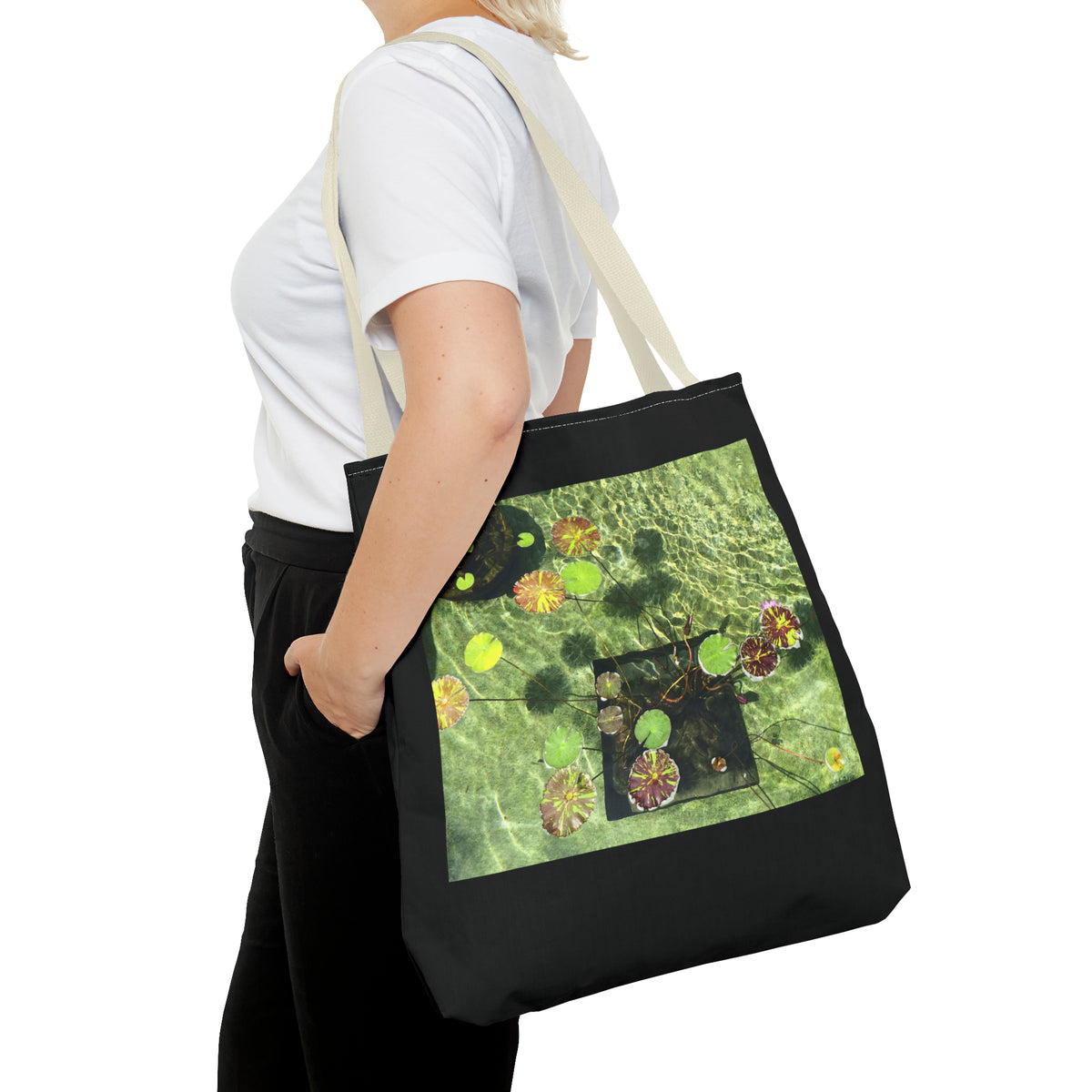 Waterlilies at The Getty Villa, Photograph by Lenny Pinna Tote Bag