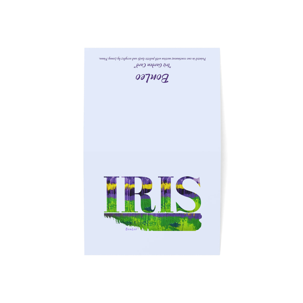 Iris Garden Greeting Cards in Purple and Green (1, 10, 30, and 50pcs)