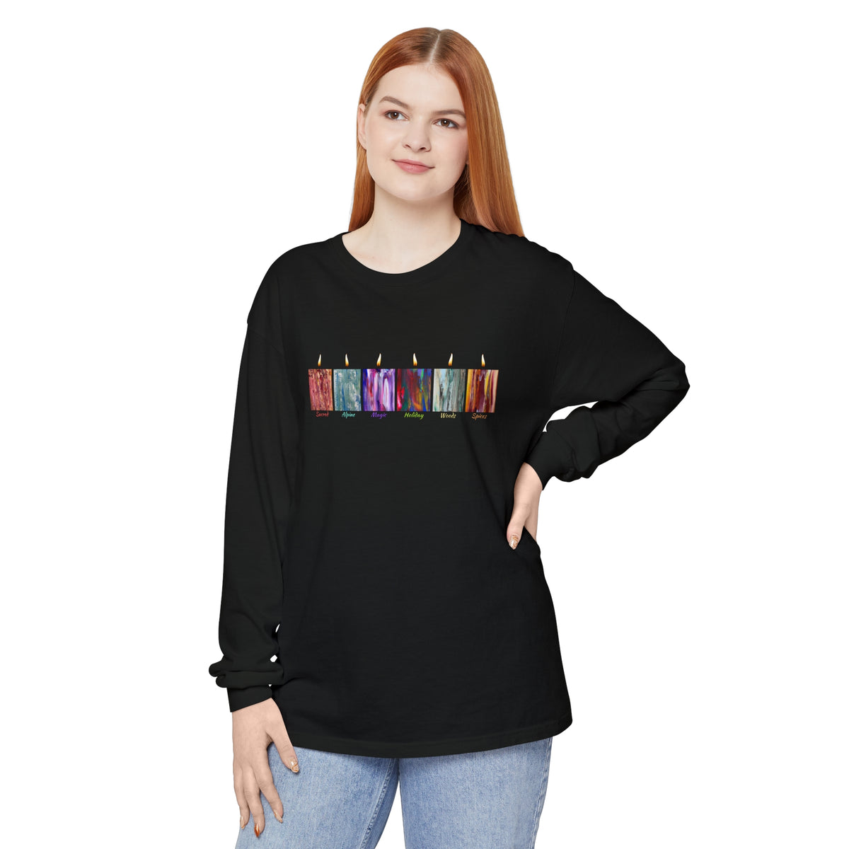 Candle Unisex Garment-dyed Long Sleeve T-Shirt