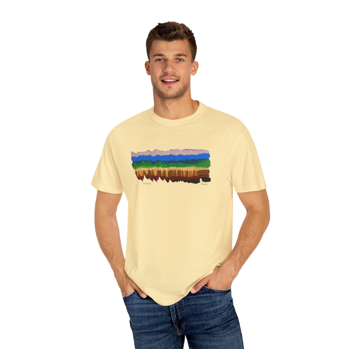 Earth Day Is Everyday Unisex Garment-Dyed T-shirt Design #2 in Banana